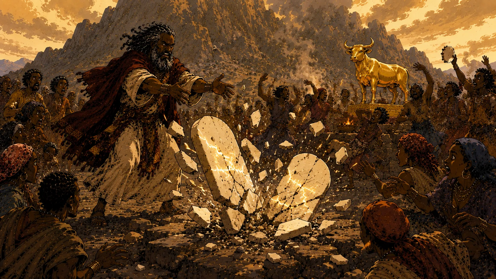 Moses Descends — The Tablets Shattered — Exodus 32:15–20